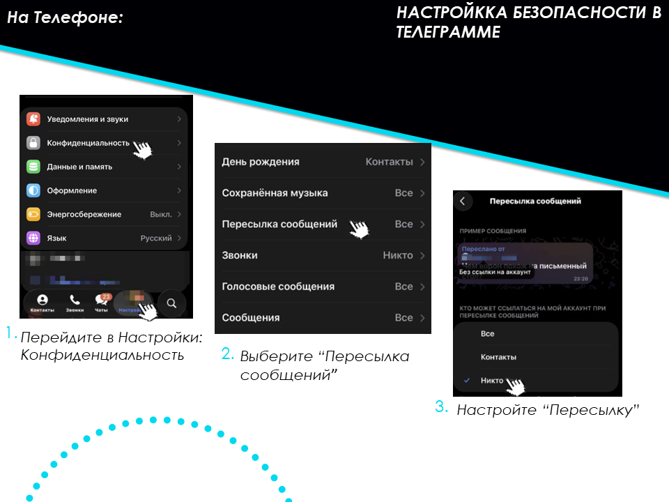 Telegram шаг 6 — телефон